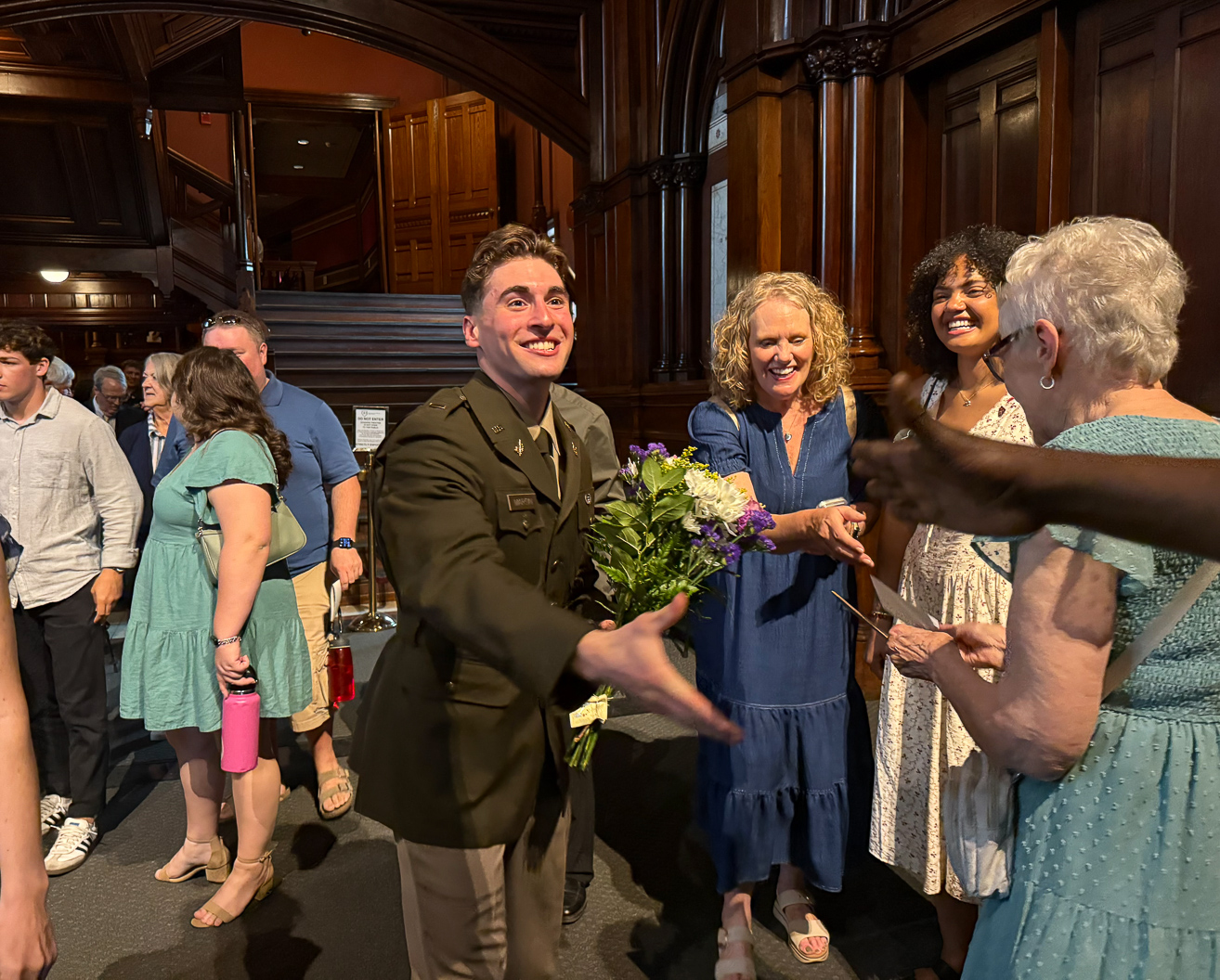 Jack Martin ’26 shaking hands with well-wishers