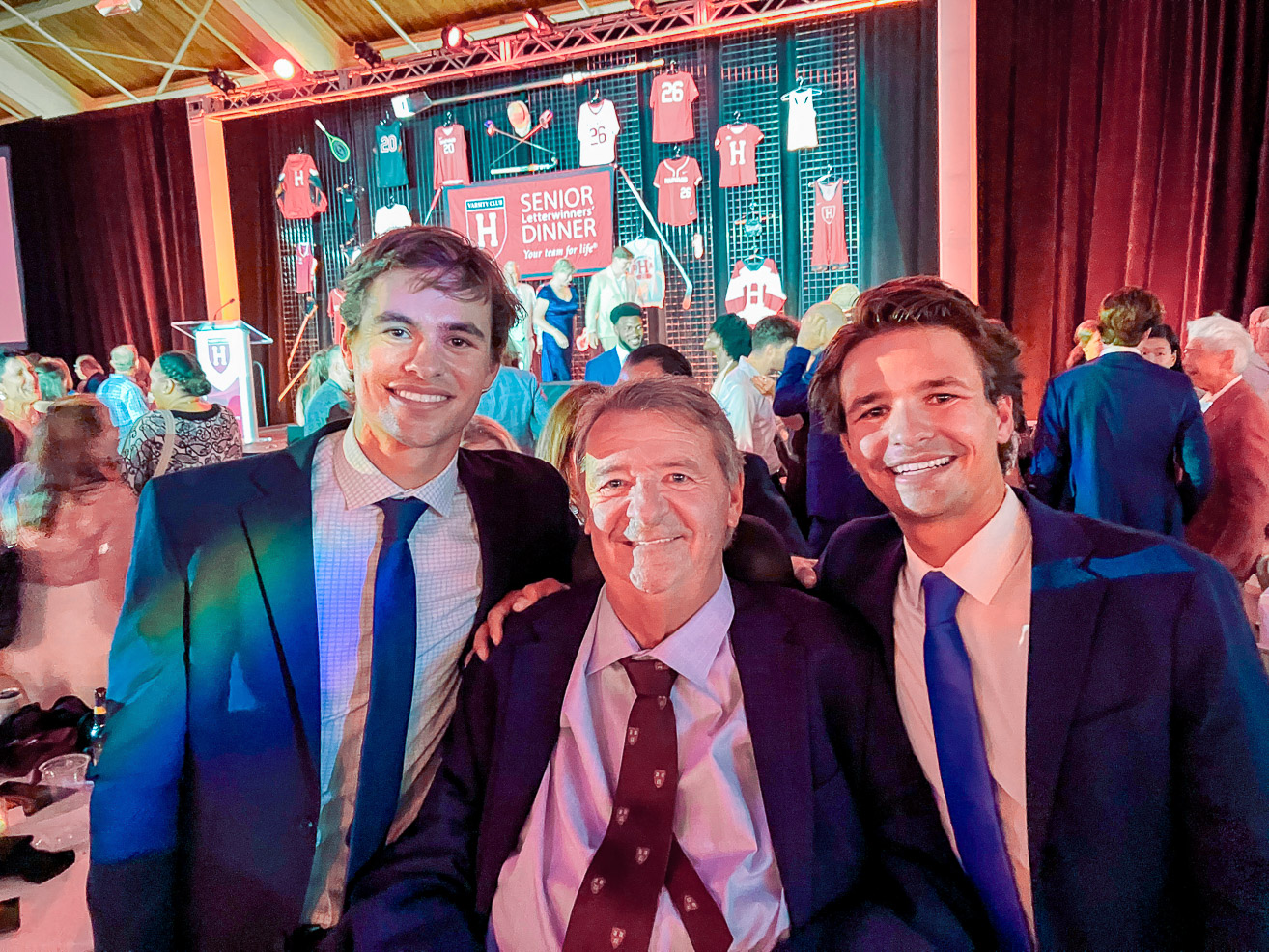 Bill Callahan ’85 flanked by his sons, sailing teammates Justin and Mitchell Callahan