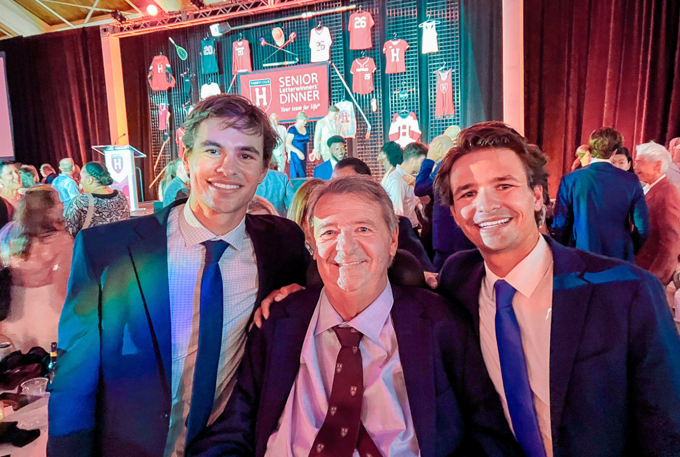 Bill Callahan ’85 flanked by his sons, sailing teammates Justin and Mitchell Callahan