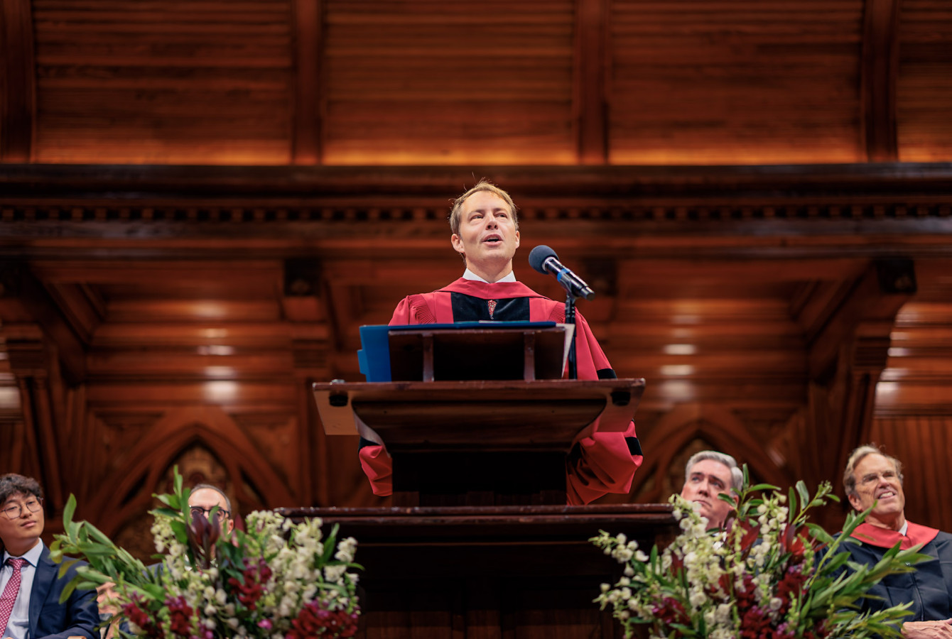David Deming, Danoff Dean of Harvard College, speaking at Convocation in Sanders Theatre