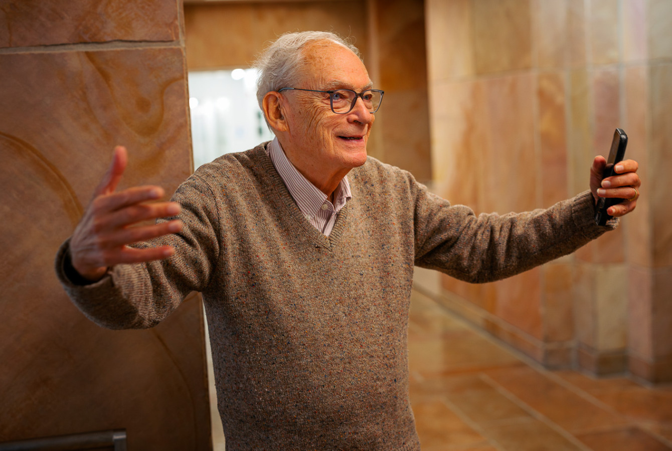 Molecular biologist Rich Losick inside the Bio Labs