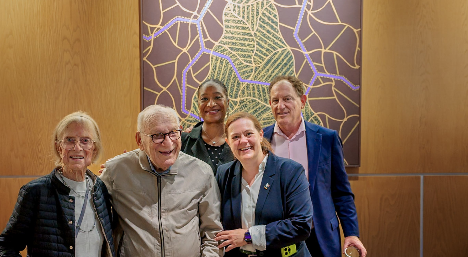 andra Bakalar, David Bakalar, Brenda Tindal, Harvard Griffin GSAS Student Center director Janet Daniels, and Steven Bakalar