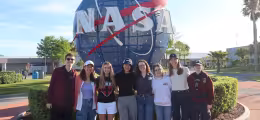 Members of the Harvard Undergraduate Aerospace Collective at Kennedy Space Center in Florida