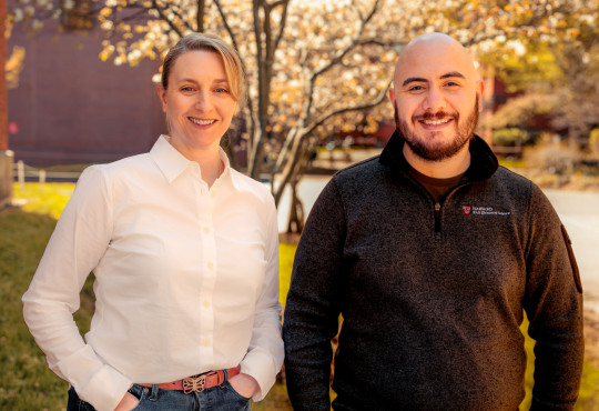 Stephanie Pierce and Rodrigo Figueroa on the Harvard campus