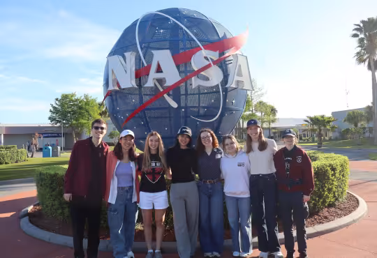 Members of the Harvard Undergraduate Aerospace Collective at Kennedy Space Center in Florida