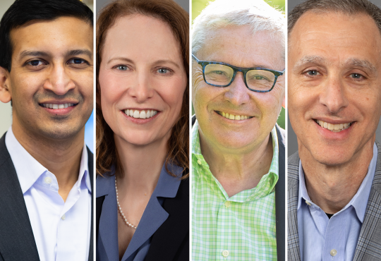 Portraits of Raj Chetty, Karen Dynan, Greg Mankiw, and Jeremy Stein