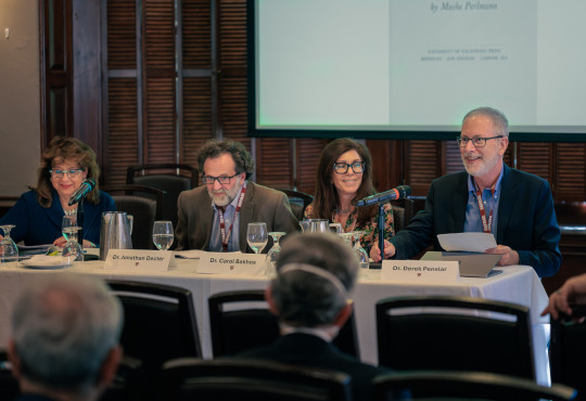 A panel discussion featuring Susannah Heschel of Dartmouth College, Carol Bakhos of UCLA, Jonathan Decter of Brandeis University, and Derek Penslar of Harvard
