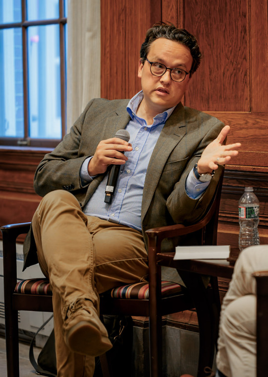 Harvard philosopher Ian Corbin discussed his book “To Arrive Where We Started: Belonging in the Modern World” with Samuel Kimbriel, a philosopher at the Aspen Institute, in a recent event at Barker Center.