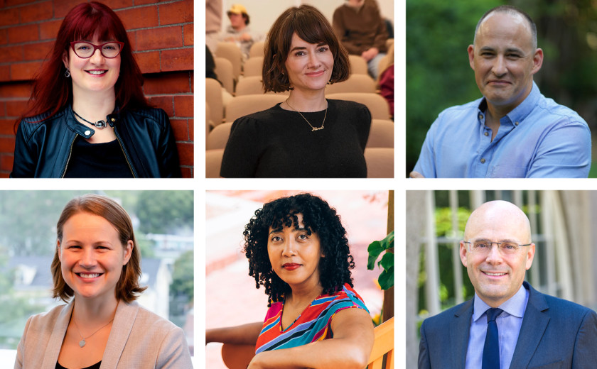This year's class includes (clockwise from upper left) Anya Bernstein, Mina Cikara, Adam Mestyan, Daniel Ziblatt, Namwali Serpell, and Gina Schouten