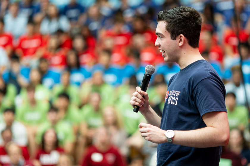 Carter Umphress addressing a crowd