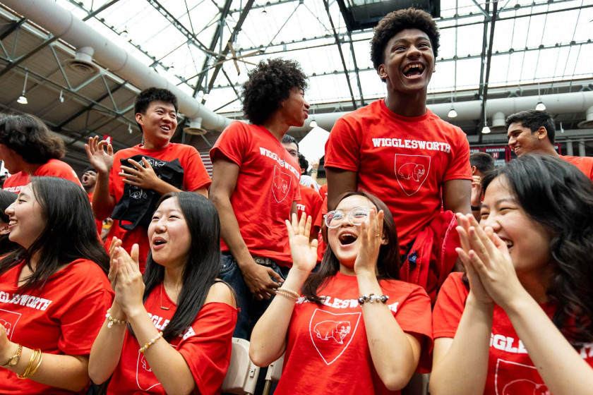 Harvard College first-years living in Wigglesworth residents helped Crimson Yard secure the win in the 2026 Yard Scream contest at the Crimson Kickoff event.